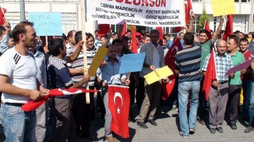 Gediz&rsquo;de İşsiz Kalan K&ouml;m&uuml;r İş&ccedil;ilerinden Protesto
