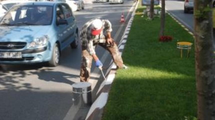 &Ccedil;erkezk&ouml;y&rsquo;de Bord&uuml;rler Sarı-beyaz Boyanıyor