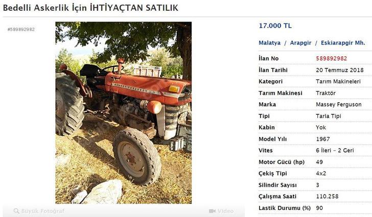 Bedelli askerlik için satılık inek, at, traktör! G4
