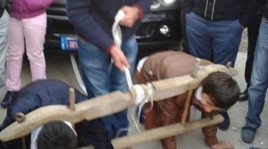 &Ouml;k&uuml;z Boyunduruğu Takılan Damat Range Rover&rsquo;ı &Ccedil;ekti