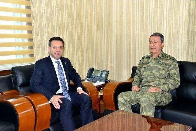 Kara Kuvvetleri Komutanı Orgeneral Akar’dan Vali Aksoy’a Ziyaret