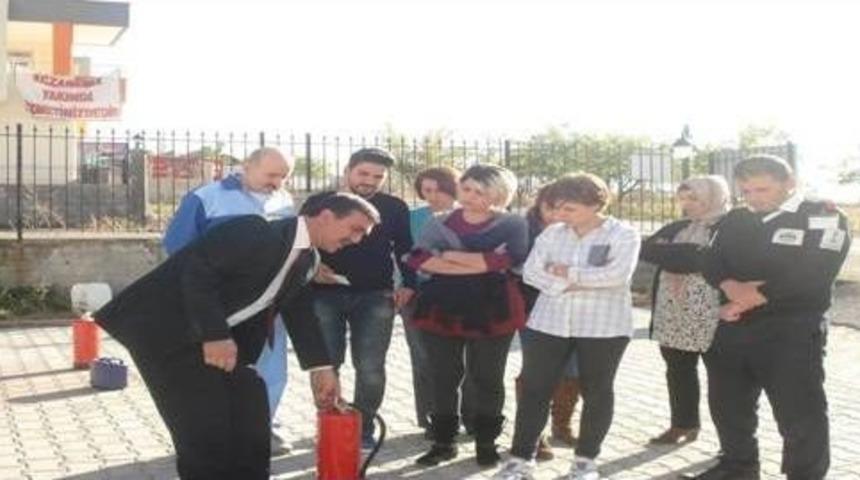 Yangın S&ouml;nd&uuml;rme Tatbikatı Yapıldı