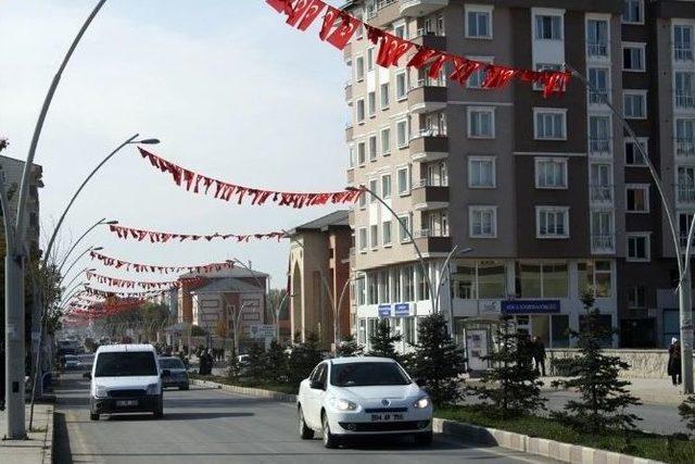 Ağrı Valiliği Caddeleri Türk Bayraklarıyla Süsledi