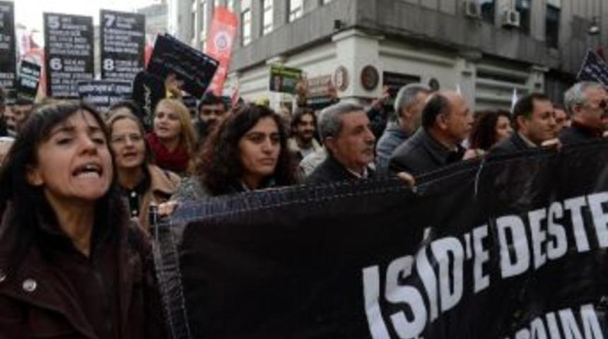 Taksim&rsquo;deki Kobani Eylemi Olaysız Şekilde Sona Erdi