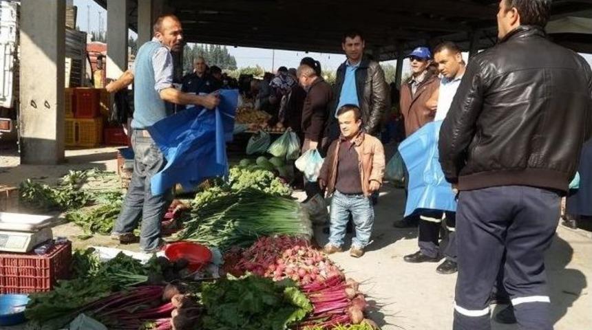 Manisa&rsquo;da Pazarlarda Poşet Uygulaması Başarılı Oldu