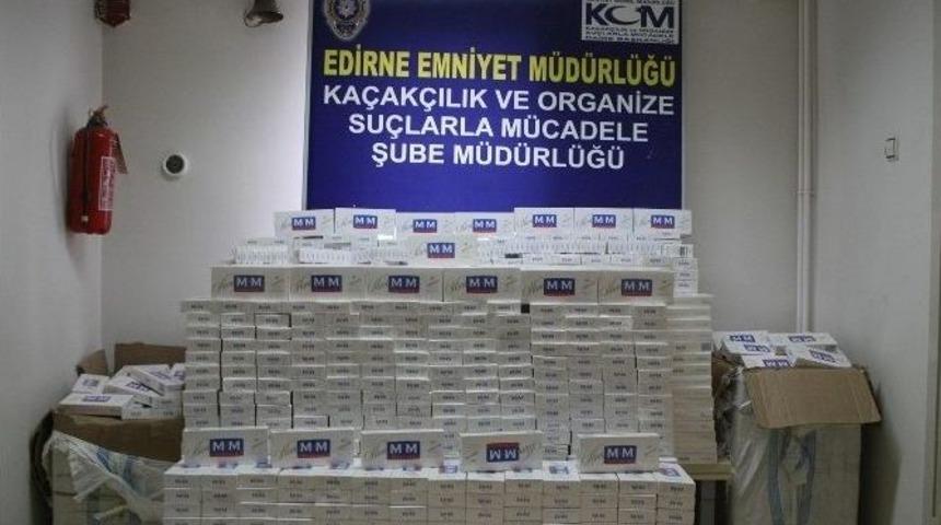 Edirne&rsquo;de 10 Bin Paket Ka&ccedil;ak Sigara Ele Ge&ccedil;irildi