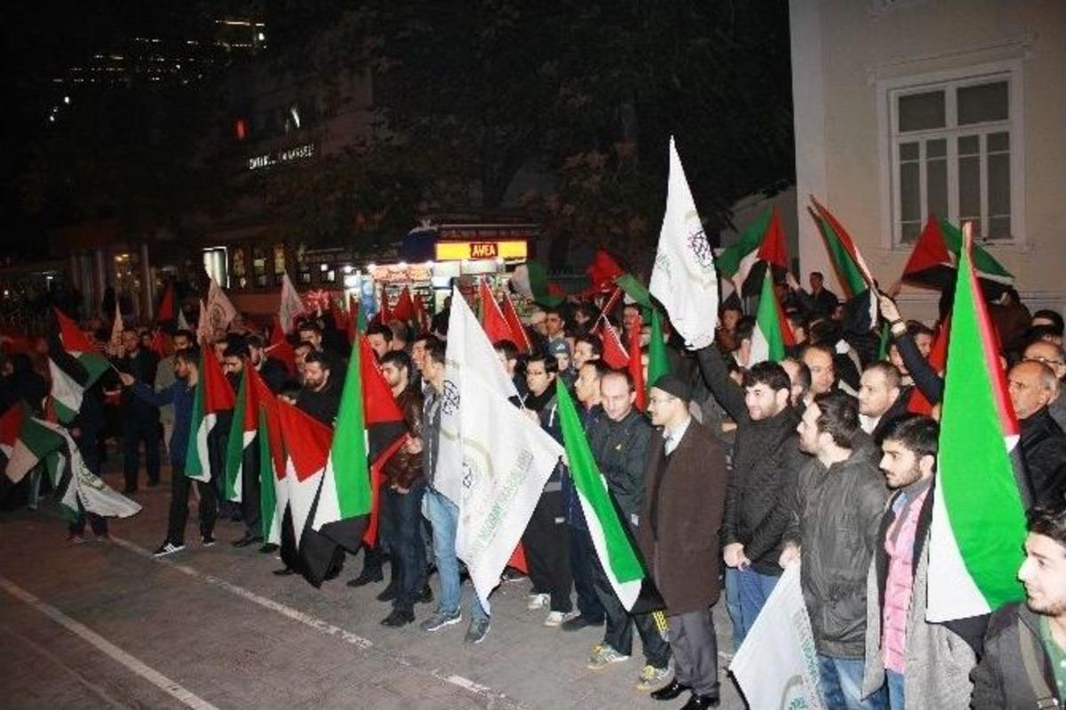 İhh Sakarya Şubesi İsrail&rsquo;e Ateş P&uuml;sk&uuml;rd&uuml;