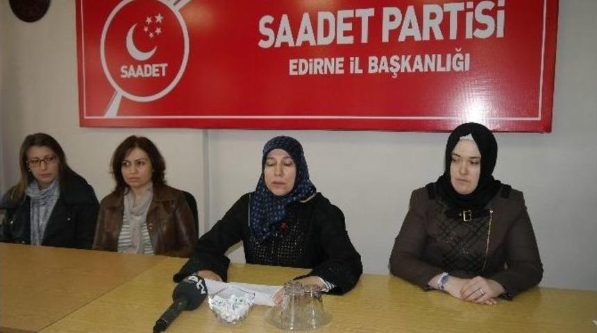 Saadet Partisi Edirne İl Kadın Kollarından İsrail&rsquo;e Kınama