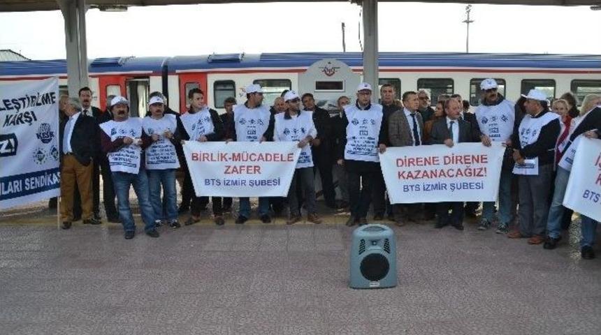 Demiryolcular Özelleştirmeyi Protesto Etti