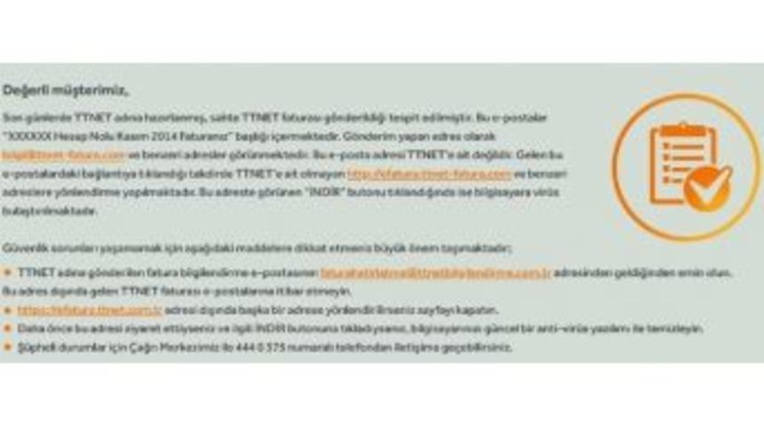 Ttnet&rsquo;ten Vir&uuml;s Uyarısı