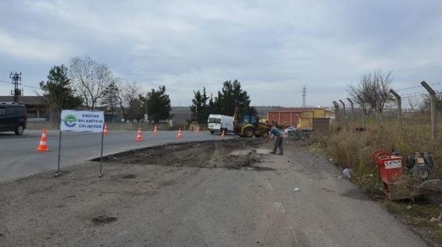 Ergene&rsquo;de Yol &Ccedil;alışmaları Devam Ediyor