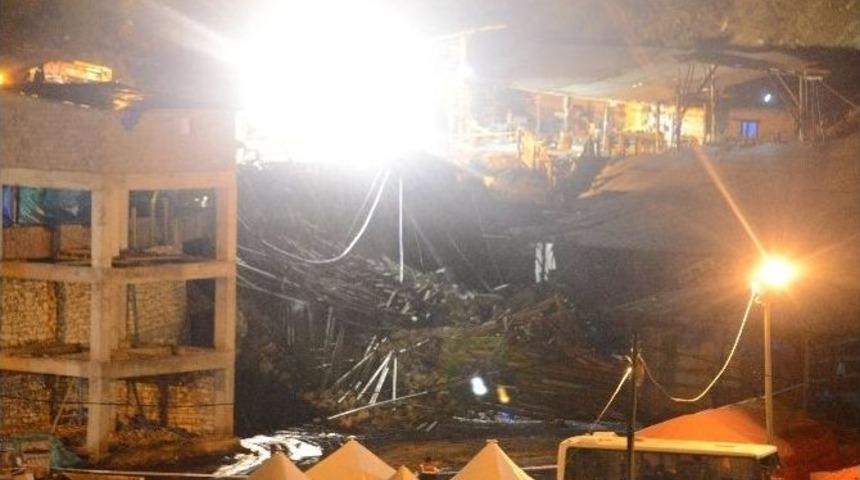 Ermenek&rsquo;teki Maden Ocağında İstinat Duvarı &Ccedil;&ouml;kt&uuml;