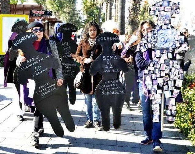 BODRUM DA KADINA ŞİDDETE TEFLİ PROTESTO 1