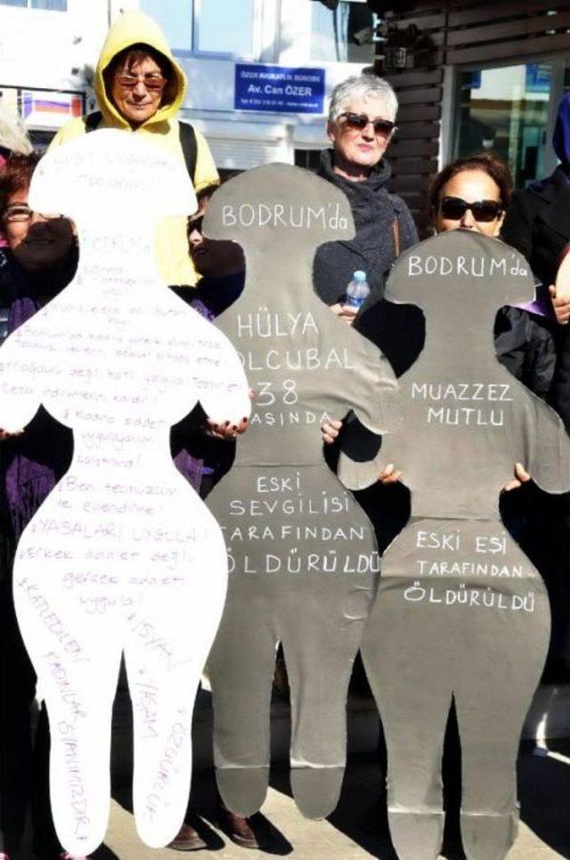 BODRUM DA KADINA ŞİDDETE TEFLİ PROTESTO 3