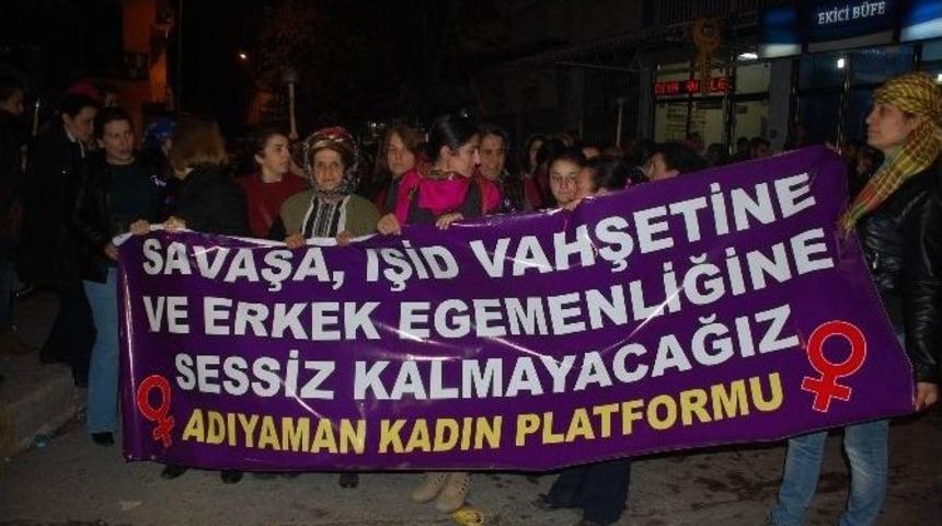 Adıyaman’da Meşaleli 25 Kasım Yürüyüşü