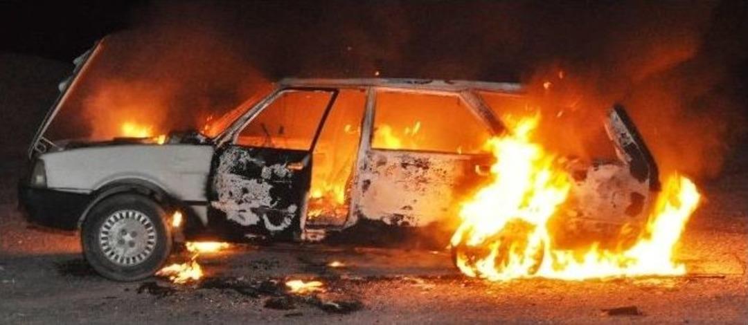 Otomobil Alev Alev Yandı