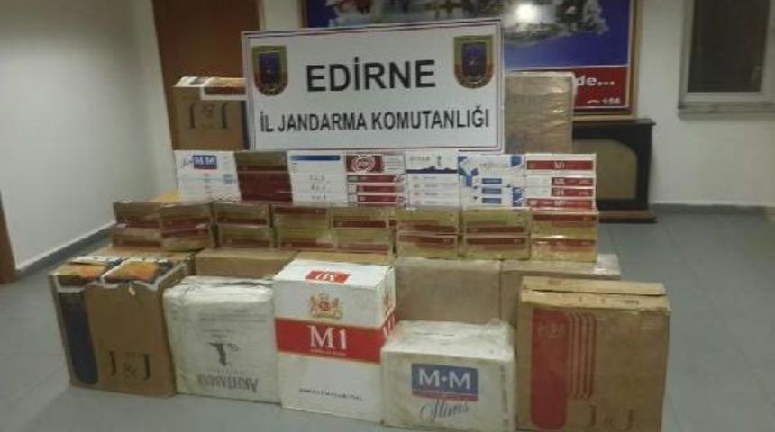 Edirne&rsquo;de 6 bin 860 paket ka&ccedil;ak sigara ele ge&ccedil;irildi