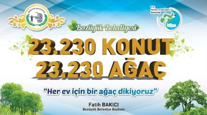 Boz&uuml;y&uuml;k&rsquo;te Konut Sayısı Kadar Ağa&ccedil; Dikilecek