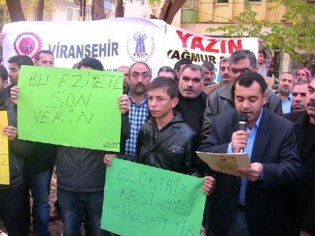 Viranşehir'de elektrik kesintisi protestosu