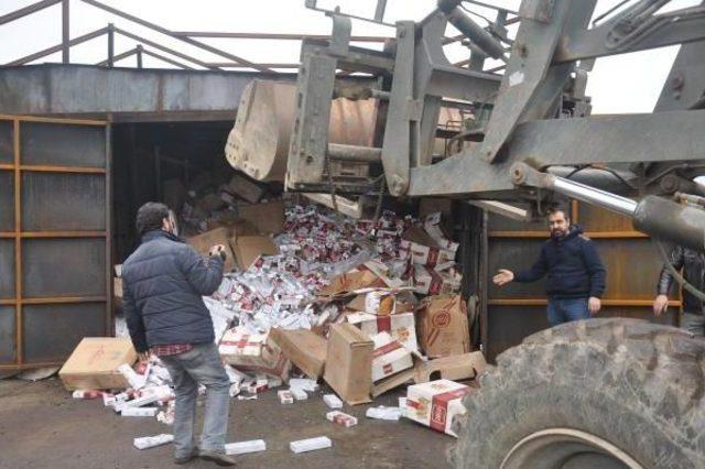 Kırıkkale'de 400 bin paket kaçak sigara imha edildi