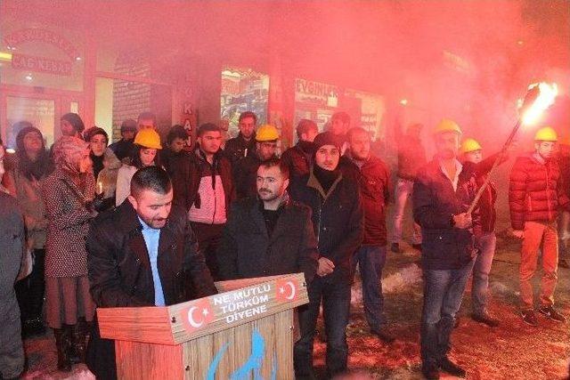 Ardahanlı &Uuml;lk&uuml;c&uuml;ler Madenciler İ&ccedil;in Meşale Yaktı 2