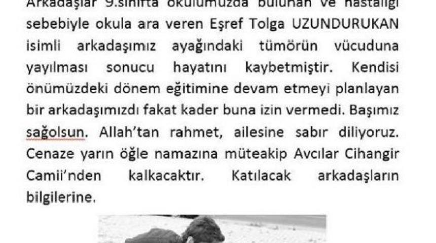 Hayat Dolu Liseli Eşref L&ouml;semiye Yenildi