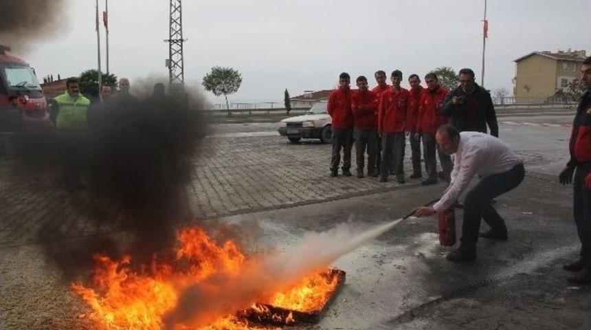 Alaplı&rsquo;da Akaryakıt İstasyonunda Yangın Tatbikatı