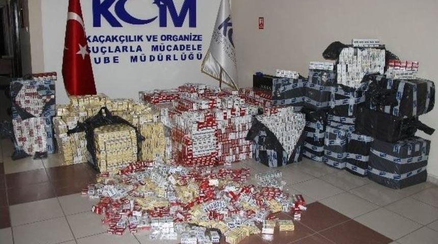 Minib&uuml;ste 28 Bin 150 Paket Ka&ccedil;ak Sigara Ele Ge&ccedil;ti