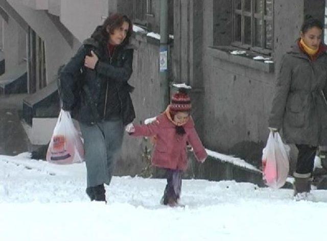 Kars Ve Erzurum'a Kar Yağdı