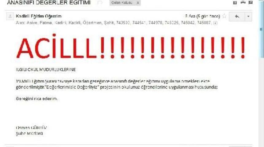 Şura Tavsiye Kararları, Kadirli'deki Anasınıflarında 'acil' Yazısıyla Başladı