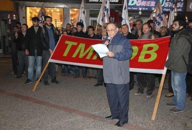 Balıkesir Tmmob'dan Meşaleli 'torba Yasa' Eylemi