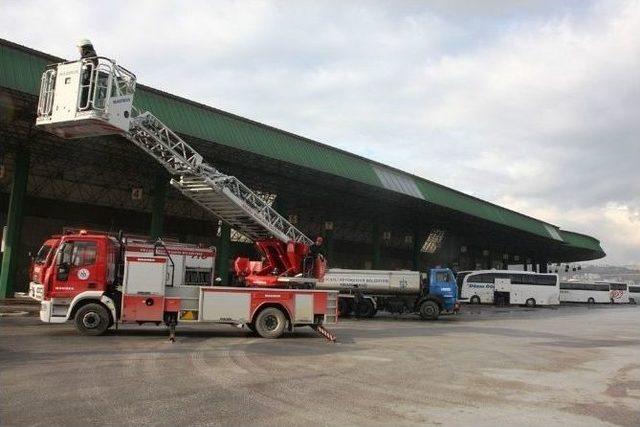 Otobüs Terminali’ndeki Tatbikat Gerçeğini Aratmadı