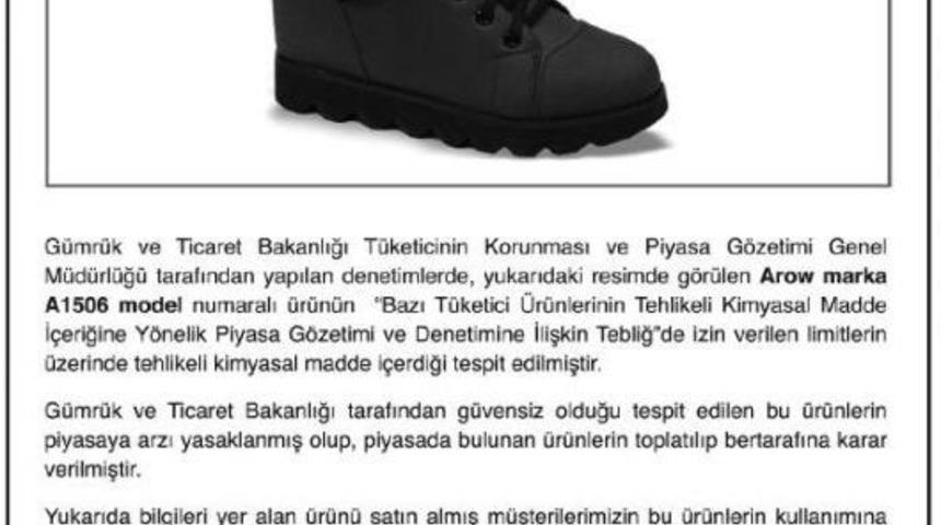 Ayakkabı Firması,  Bu Ayakkabıları Piyasadan Toplamak İ&ccedil;in İlan Verdi