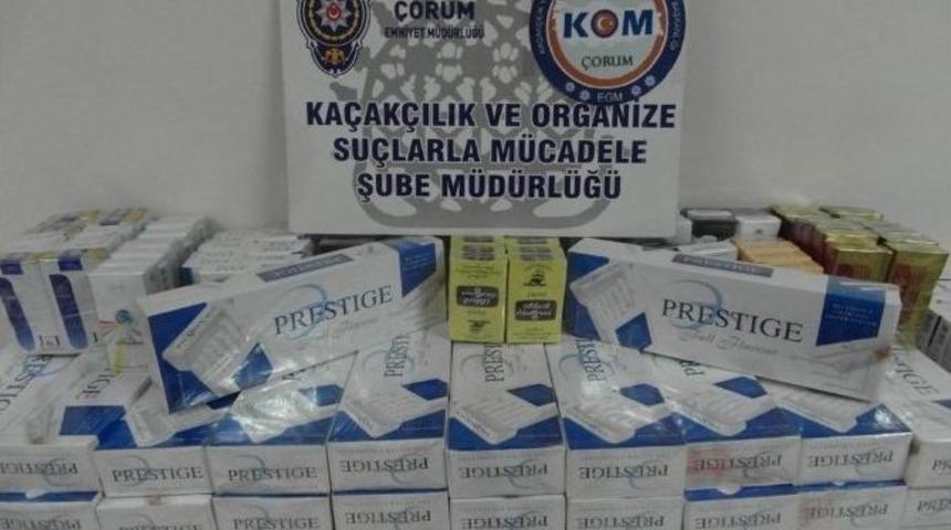 &Ccedil;orum Polisinden Ka&ccedil;ak Sigara Operasyonu