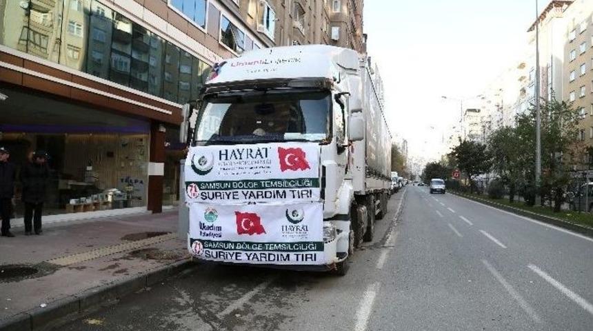 71. Yardım Tır&rsquo;ı İlkadım&rsquo;dan Yola &Ccedil;ıktı