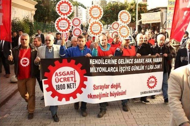 Sendikacılar Asgari Ücret Zammı İçin Yürüdü