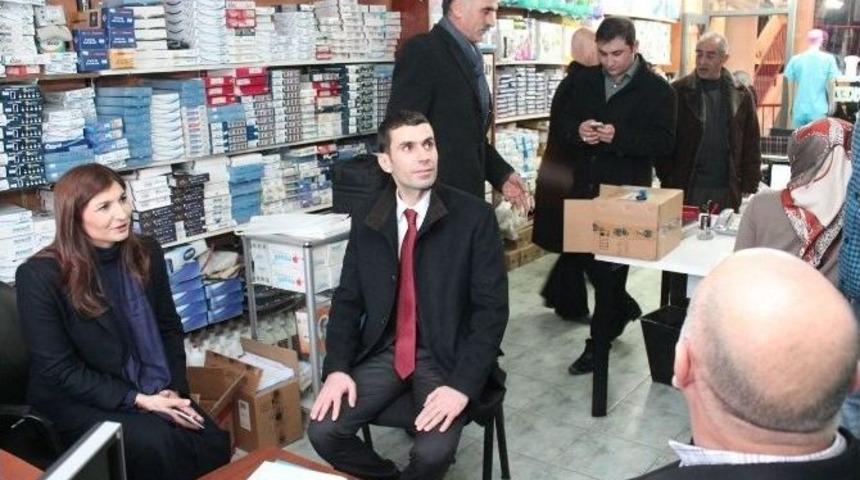 &Ccedil;ığlık, İl&ccedil;e Başkanıyla Esnafı Gezdi