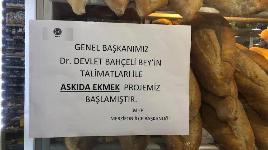 Merzifonlular Bahçeli’nin çağrısıyla askıda ekmek projesini başlattı