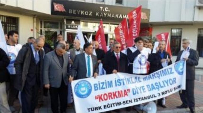 T&uuml;rk Eğitim- Sen &Uuml;yeleri G&ouml;revden Almaları Protesto Etti