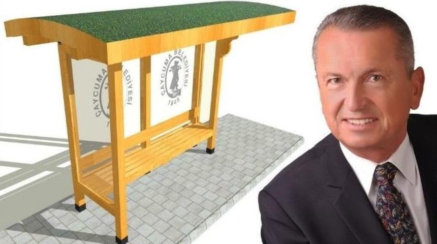 &Ccedil;aycuma&rsquo;da Otob&uuml;s Durakları Ahşap Oluyor