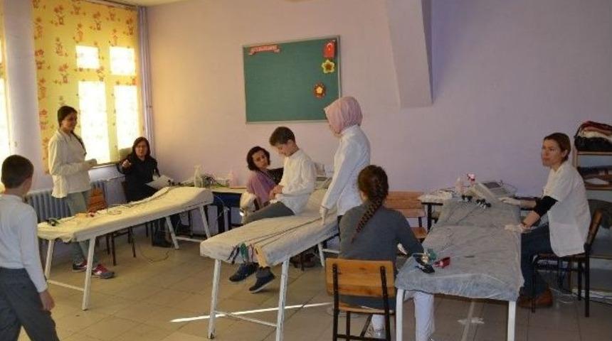 Keşan&rsquo;daki &Ouml;ğrenciler Ekg Testinden Ge&ccedil;iyor