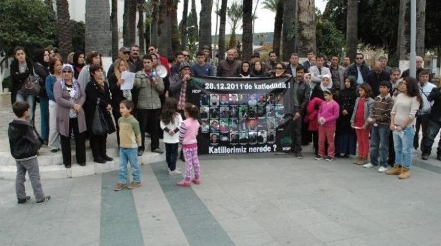 Bodrum&rsquo;da Uludere Protestosuna Tepki