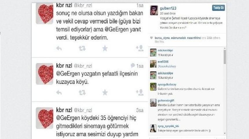 G&uuml;lben Ergen Hi&ccedil; Sinemaya Gidemeyen 35 &Ouml;ğrenciyi Sinemaya G&ouml;t&uuml;recek