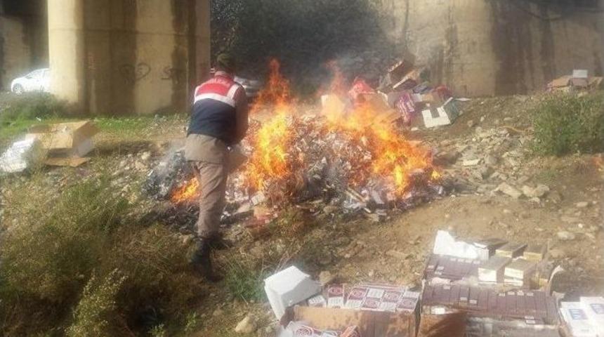 Antalya&rsquo;da 52 Bin Karton Sigara İmha Edildi