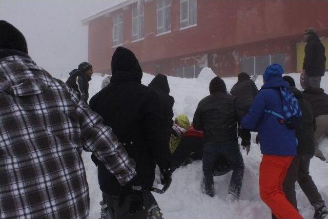 (özel Haber) Kayak Yapan İki Tatilci Kar Kütlesinin Altında Kaldı 2