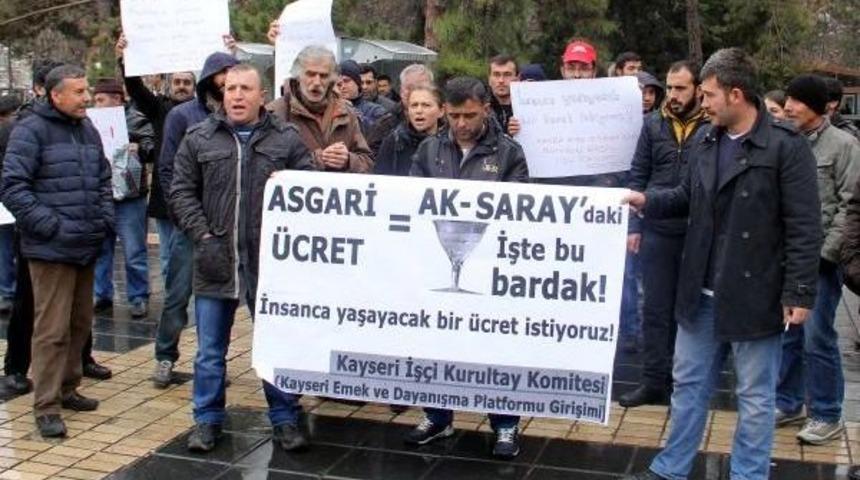 İş&ccedil;iler Asgari &Uuml;cret Zammını Protesto Etti