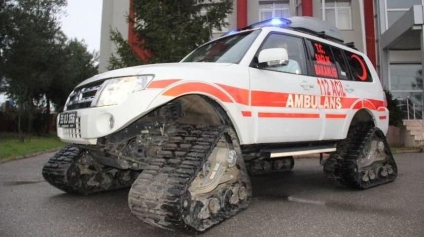 4x4 Kar Paletli Ambulans G&ouml;reve &Ccedil;ıktı