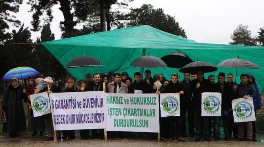 İşten &Ccedil;ıkarılan Taşeron İş&ccedil;ilerden Protesto Eylemi
