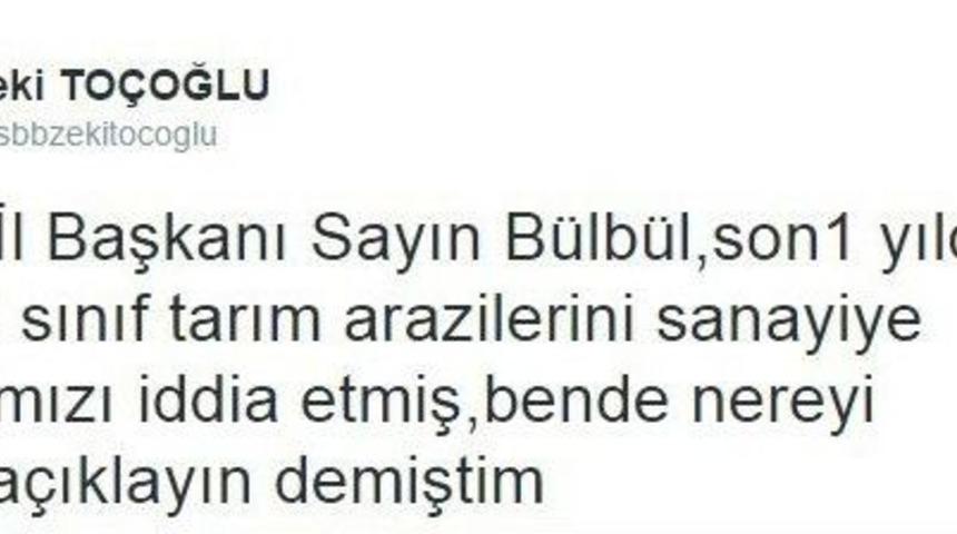 Başkan To&ccedil;oğlu Mhp&rsquo;li B&uuml;lb&uuml;l&rsquo;e Sordu:&ldquo;hangi Tarım Arazisi İmara A&ccedil;ıldı?&rdquo;