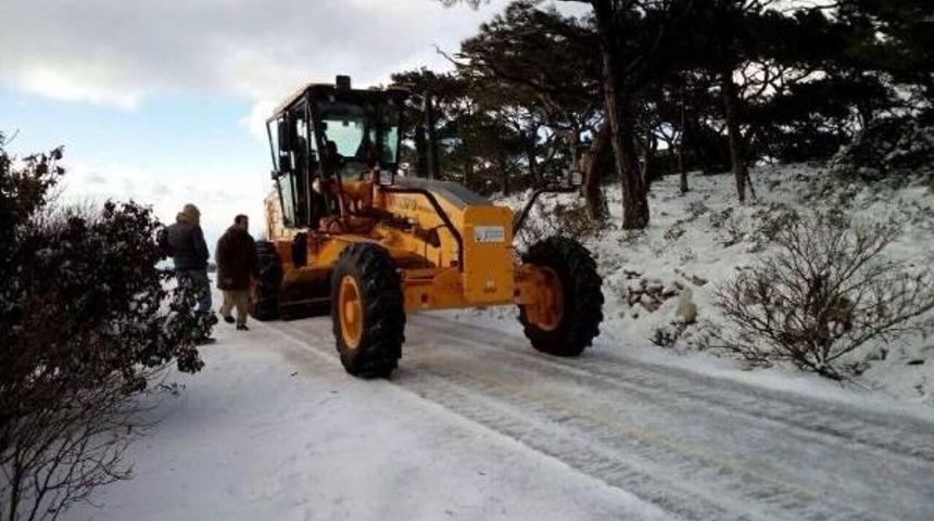 Milli Park'ın Karla Kapanan Yolunu Belediye A&ccedil;tı